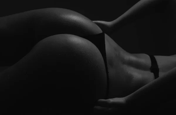 Womens Underwear Closeup Woman Ass Nude Girl Butt Buttocks Woman — Stockfoto