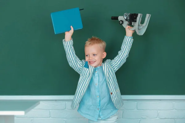Back School Little Schoolboy Study Classroom Elementary School Little Child — Stockfoto