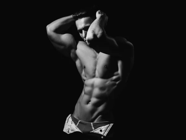 Shirtloze Atletische Naakte Man Sexy Homo Lichaam Mannelijk Kaal Romp — Stockfoto