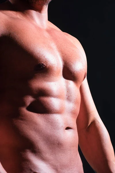 Naken Man Överkropp Beskuren Kropp Sexig Muskulös Naken Bög Naken — Stockfoto