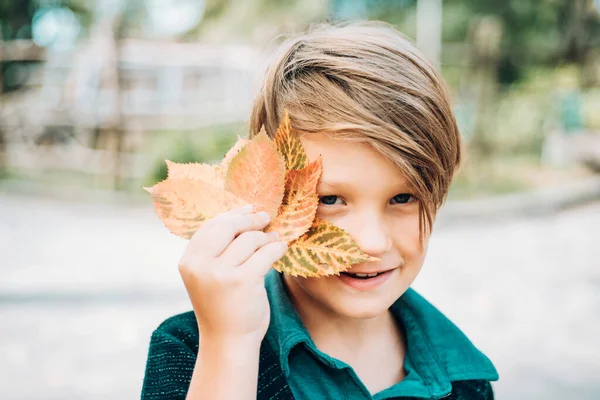 Φθινοπωρινό Αγόρι Φθινοπωρινή Διάθεση Αγόρι Ένα Αεράκι Ένα Φθινοπωρινό Χωριό — Φωτογραφία Αρχείου