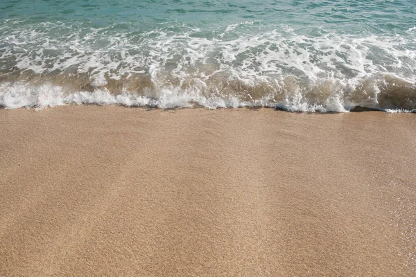 Morze Tło Natura Tropikalnej Plaży Letniej Promieniami Słońca Piaszczysta Plaża — Zdjęcie stockowe