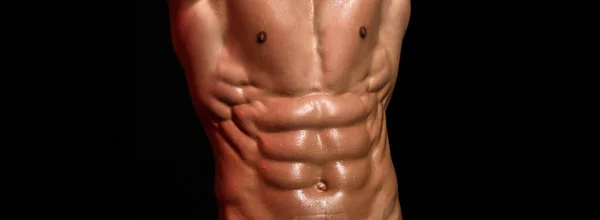 Mann Mit Muskulösem Körper Banner Vorlagen Mit Muskulösem Mann Kräftigem — Stockfoto