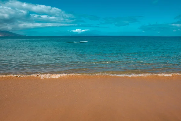 Strand Hintergrund Ruhige Schöne Ozeanwelle Sandstrand Meerblick Vom Tropischen Meeresstrand — Stockfoto