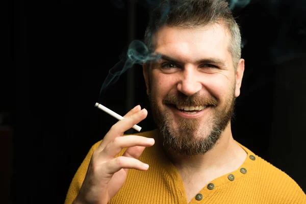 Bad Habit Brutal Bearded Hipster Drugs Health Cool Man Man — Stock Photo, Image