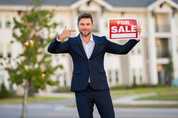 Σπίτι Προς Πώληση Αγορά Και Πώληση Ακινήτων Έννοια Υπηρεσίες Ακινήτων — Φωτογραφία Αρχείου