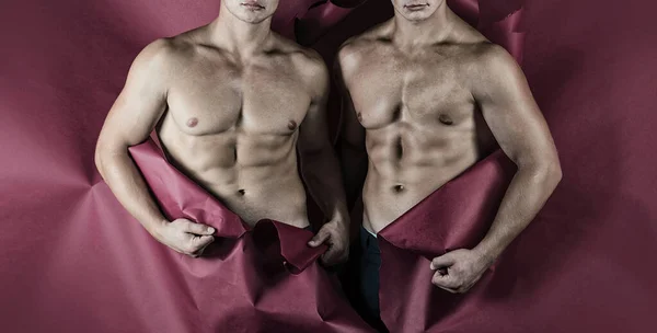Two Sexy Man Naked Body Bare Torso Group Sexy Man — Stock Photo, Image