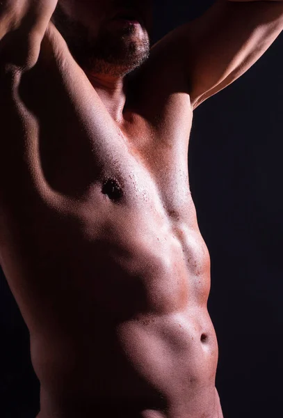 Nude Man Torso Cropped Body Sexy Muscular Naked Gay Athletic — Stockfoto