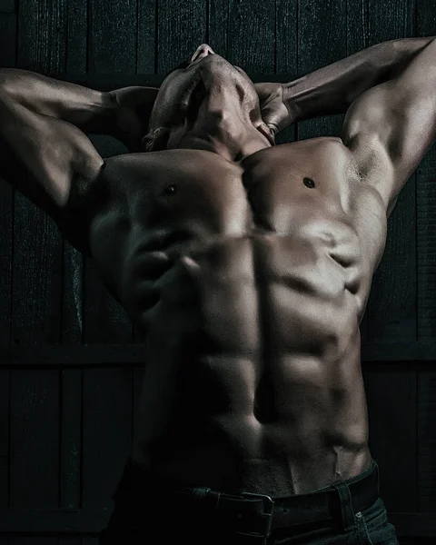 Сексуальная Мужская Модель Обнаженным Торсом Sexy Young Handsome Naked Man — стоковое фото