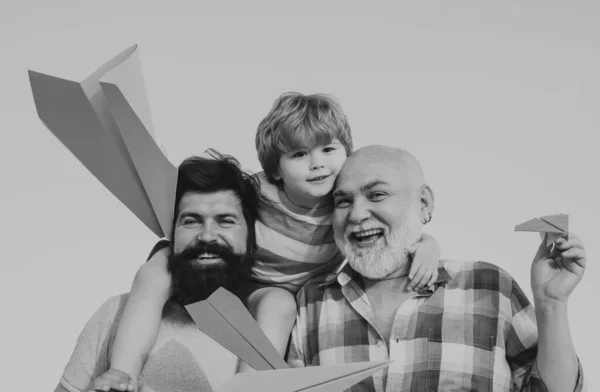 Generation Father Son Grandfather Happy Loving Family — Stock Photo, Image