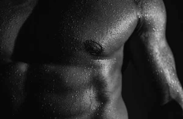 Muscular Sexy Abdominal Seis Pacotes Perto — Fotografia de Stock