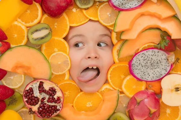 Gesunde Vitamine Früchte Kinder Haben Mit Einer Mischung Aus Frischem — Stockfoto