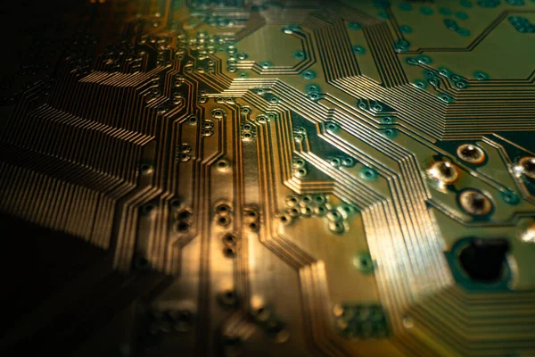 Halfgeleiders Chip Technologie Achtergrond High Tech Electronische Printplaat Achtergrond Een — Stockfoto