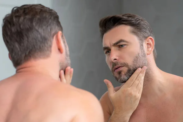 Cosmetic Cream Man Spa Male Model Skincare Product Mens Skin — Stock Photo, Image