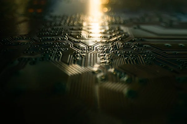 电路板 电子主板 数字工程技术概念 高科技技术概念 技术背景 — 图库照片