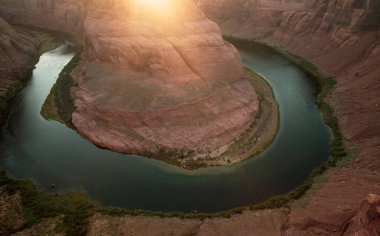 Grand Canyon Ulusal Parkı. Arizona Horseshoe Virajı Büyük Kanyon 'da