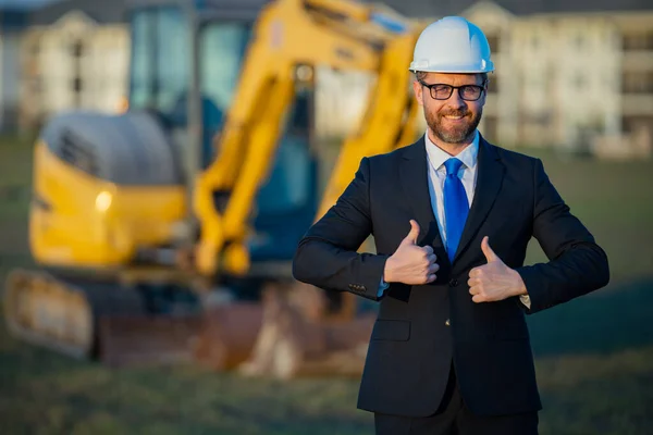 Engineer Construction Manager Supervisor Construction Supervisor Suit Helmet Investor Construction — Stock Photo, Image