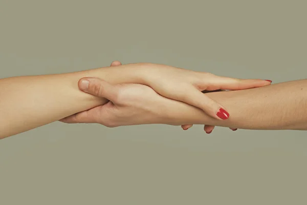Hjälpande Hand Håll Handen Närbild Hjälpande Hand Rädda Hjälpa Gester — Stockfoto