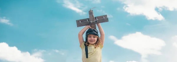 Fathers Day Kid Having Fun Toy Plane Men Generation Family — Stock Photo, Image