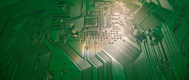 Devre kartı, elektronik ana kart. Dijital mühendislik konsepti, yüksek teknoloji konsepti. Teknik arkaplan