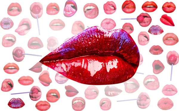 Ontwerp Artwork Met Sensuele Lippen Een Abstracte Sexy Lip Lippen — Stockfoto