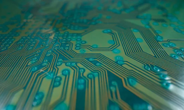 Circuit Board Technological Electronic Plate Roads Other Components Selective Focus — ストック写真