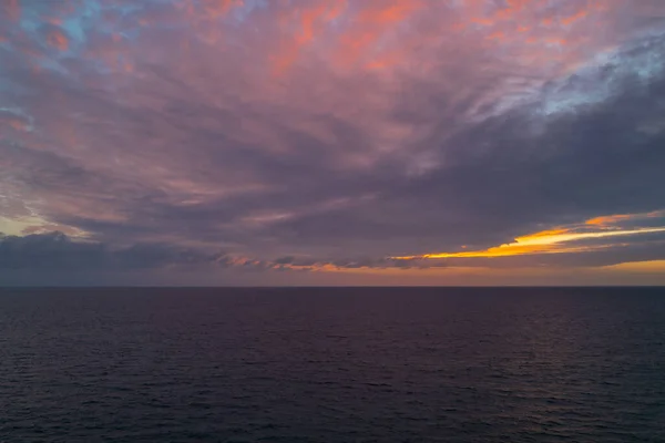 Panoramic View Sunset Ocean Beautiful Serene Scene Sea Sky Concept — Stock Photo, Image