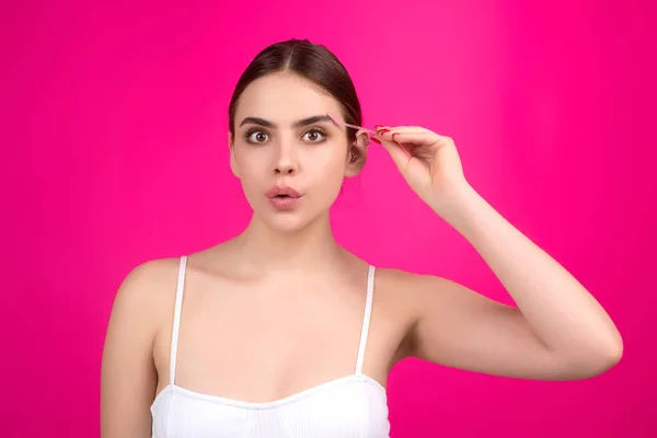Eyebrow Mascara Shaping Woman Combs Eyebrows Brus Eyebrow Line Makeup — Photo