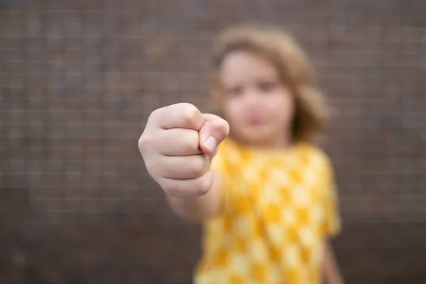 Junge Temperament Mit Wütender Miene Wütend Hasserfüllte Kleine Wut Junge — Stockfoto