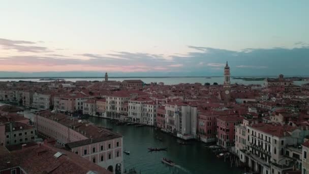 Filmisk Drönarbild Venedig Italien Flygfoto Över Venedig Flygfoto Över Berömda — Stockvideo