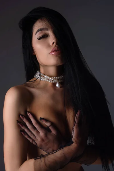 Sensuell Elegant Ung Fashionabel Sexig Kvinna Vacker Tjej Modell Modekvinnan — Stockfoto