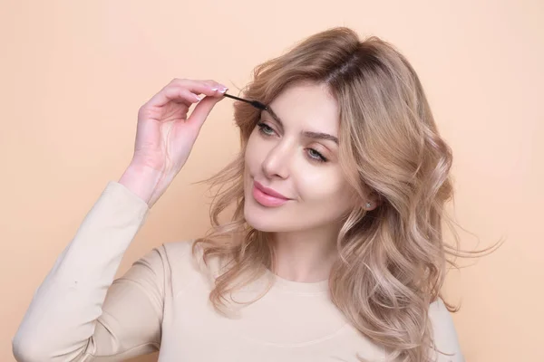 Eyebrow Makeup Beauty Model Shaping Brows Brow Pencil Closeup Womans — Foto Stock