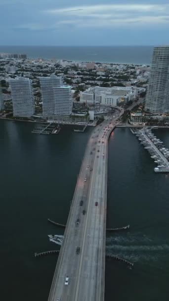 Miami Beach Air View Miami Beach City Florida — стоковое видео