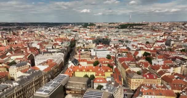 Widok Lotu Ptaka Most Karola Wełtawa Pradze Czechy Panorama Miasta — Wideo stockowe
