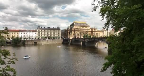 Videozáznam Leteckého Zobrazení Karlův Most Vltava Praze Česká Republika Panorama — Stock video
