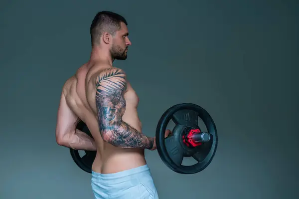 Fitness Man Gym Young Muscular Man Workout Man Sexy Strong — Stock Fotó