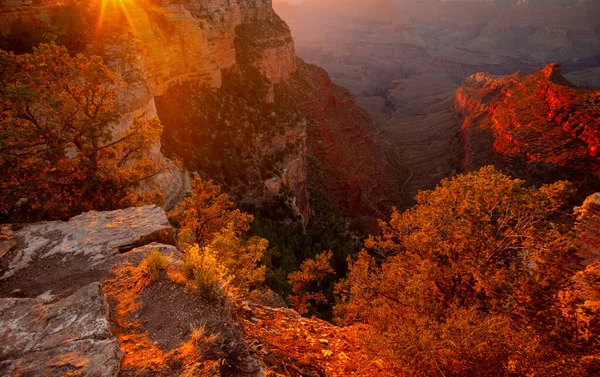 Grand Canyon North Rim Sunset Arizona Red Rock Canyon Rocky — Stock Photo, Image