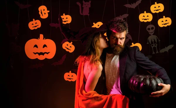 Самая Популярная Конфета Хэллоуин Счастливая Любящая Пара Хэллоуином Тебя Тайны — стоковое фото