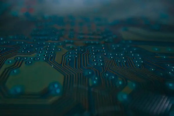 Semiconductors Chip Technology Background High Tech Electronic Circuit Board Background — Fotografia de Stock