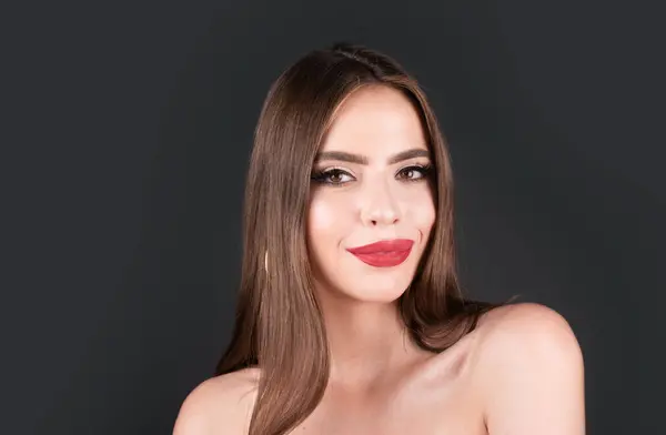 Joven Mujer Sensual Hermosa Mujer Con Labios Sexys Retrato Belleza —  Fotos de Stock