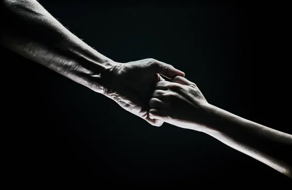 Helping Hand Outstretched Arm Salvation Close Strong Hand Two Hands — Stock fotografie