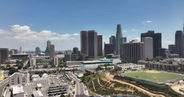Беспилотник Центре Лос Анджелеса Небоскребы Городской Пейзаж Лос Анджелес Сша — стоковое видео