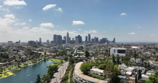 시내에서 촬영중입니다 스카이라인 Los Angeles Usa June 2022 — 비디오
