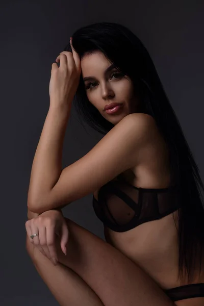 Beautiful Sensual Young Woman Clean Skin Natural Makeup Beautiful Model — Stock Photo, Image