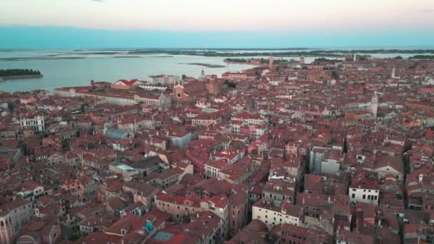 Αεροφωτογραφία Της Βενετίας Ιταλία Βασιλική Μεγάλο Κανάλι Ουρανός Της Βενετίας — Αρχείο Βίντεο