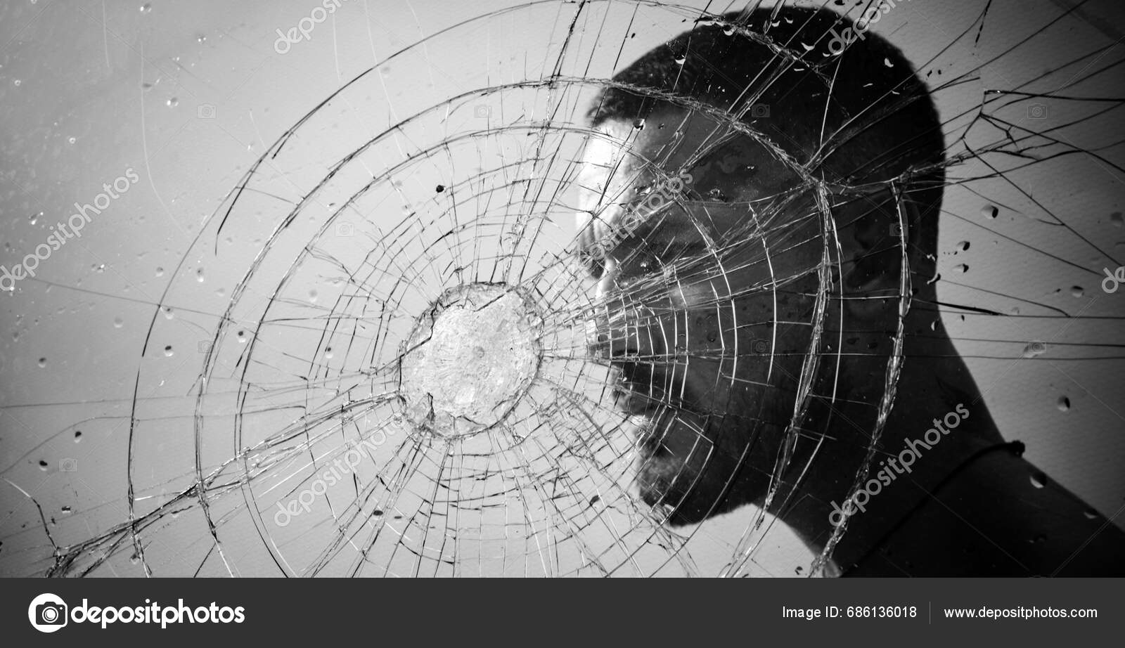 Crack Macho Man Crushed Glass Anger Destruction Crush Test Theft Stock