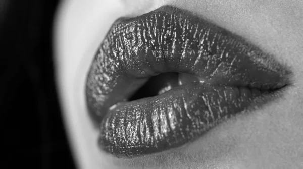 Sensual Lips Sexy Lips Kiss Kissing Mouth Passion Kisses Kissed — Stock Photo, Image