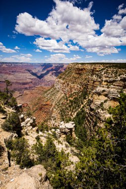 Kuzey Halkası. Büyük Kanyon 'un manzarası. Arizona 'daki Ulusal Park' ın panoramik manzarası