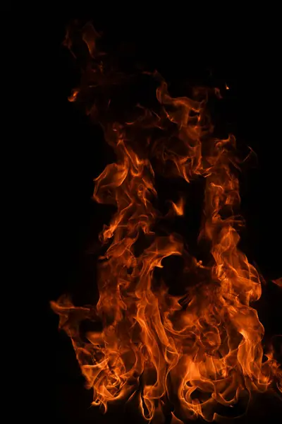 Brand Lågan Isolera Svart Bakgrund Bränn Lågor Abstrakt Struktur Konst — Stockfoto