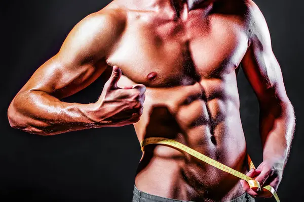 Muskulös Man Sexig Kropp Muskulös Sexig Man Naken Kropp Stark — Stockfoto